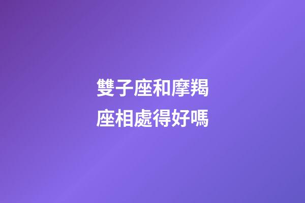 雙子座和摩羯座相處得好嗎-第1張-星座運勢-玄機派