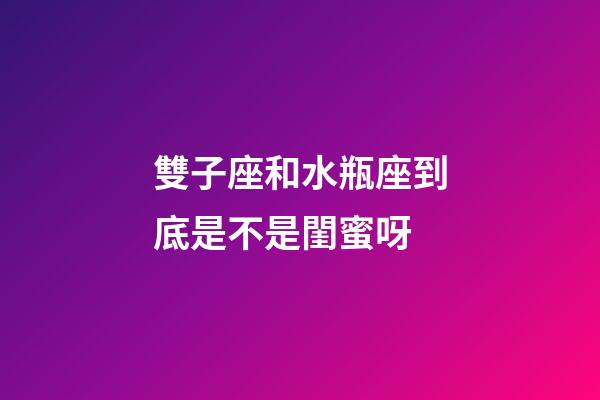 雙子座和水瓶座到底是不是閨蜜呀-第1張-星座運(yùn)勢(shì)-玄機(jī)派