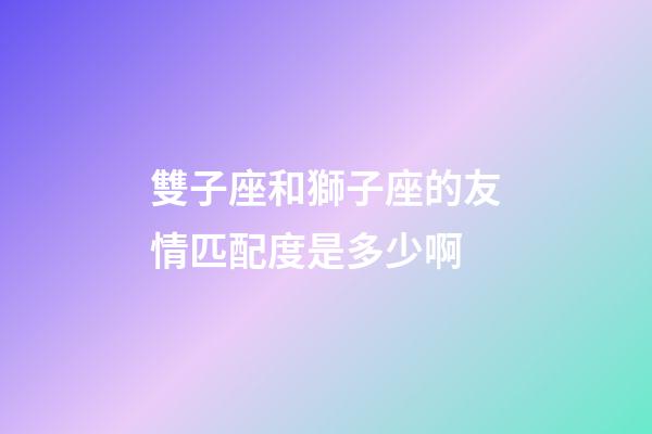 雙子座和獅子座的友情匹配度是多少啊-第1張-星座運勢-玄機派