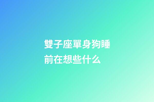 雙子座單身狗睡前在想些什么