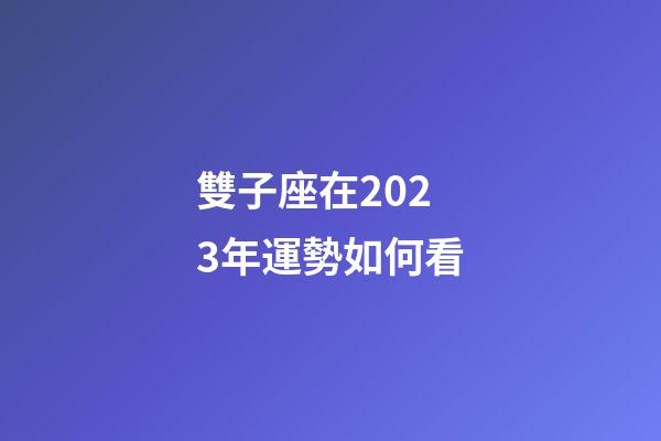 雙子座在2023年運勢如何看-第1張-星座運勢-玄機派