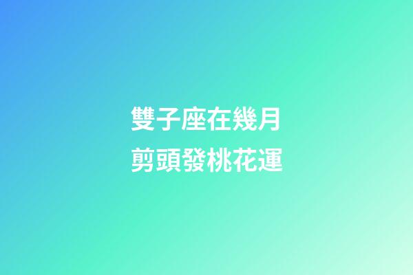 雙子座在幾月剪頭發桃花運-第1張-星座運勢-玄機派