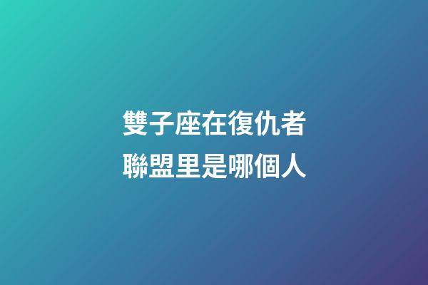 雙子座在復仇者聯盟里是哪個人