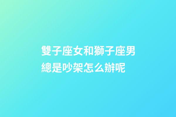 雙子座女和獅子座男總是吵架怎么辦呢-第1張-星座運(yùn)勢(shì)-玄機(jī)派
