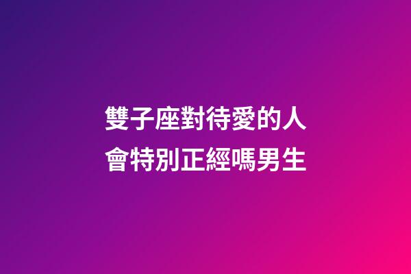 雙子座對待愛的人會特別正經嗎男生-第1張-星座運勢-玄機派