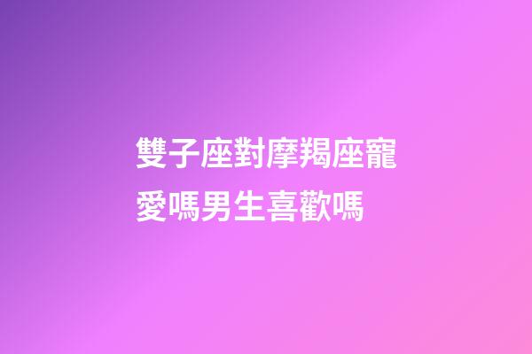 雙子座對摩羯座寵愛嗎男生喜歡嗎-第1張-星座運勢-玄機派