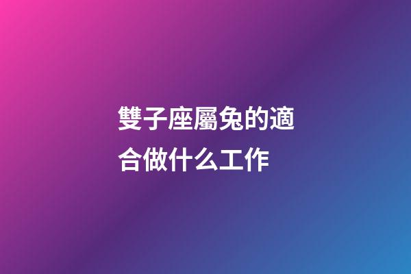 雙子座屬兔的適合做什么工作-第1張-星座運勢-玄機派