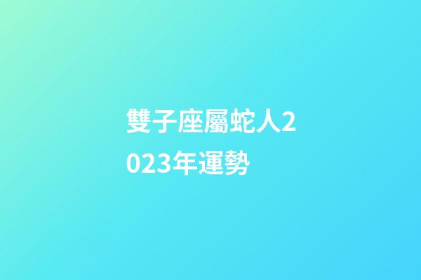 雙子座屬蛇人2023年運勢-第1張-星座運勢-玄機派