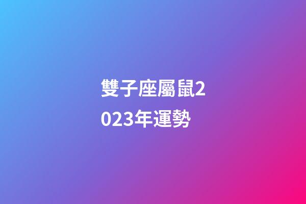 雙子座屬鼠2023年運勢-第1張-星座運勢-玄機派