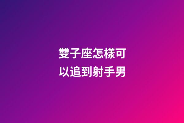 雙子座怎樣可以追到射手男-第1張-星座運勢-玄機派