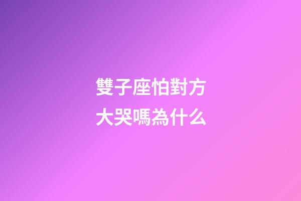 雙子座怕對方大哭嗎為什么-第1張-星座運勢-玄機派