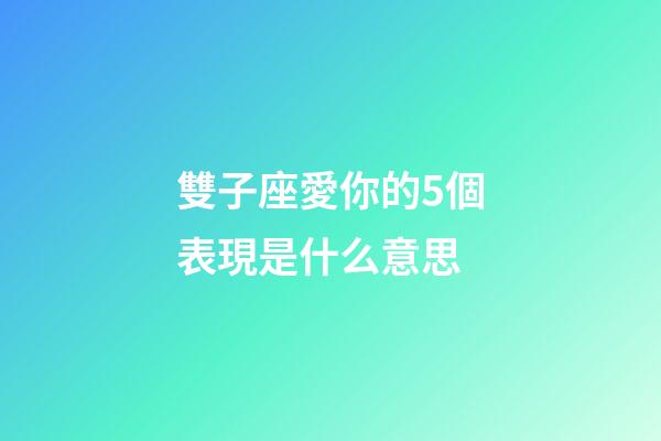雙子座愛你的5個表現是什么意思-第1張-星座運勢-玄機派