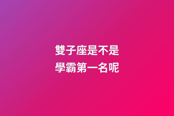 雙子座是不是學霸第一名呢-第1張-星座運勢-玄機派
