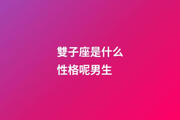 雙子座是什么性格呢男生-第1張-星座運勢-玄機派