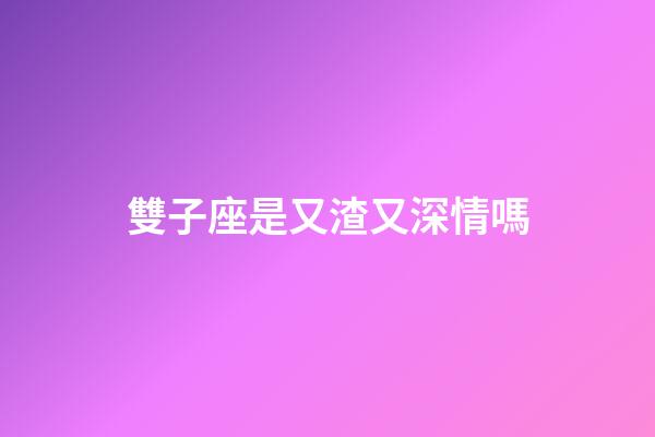 雙子座是又渣又深情嗎-第1張-星座運勢-玄機派