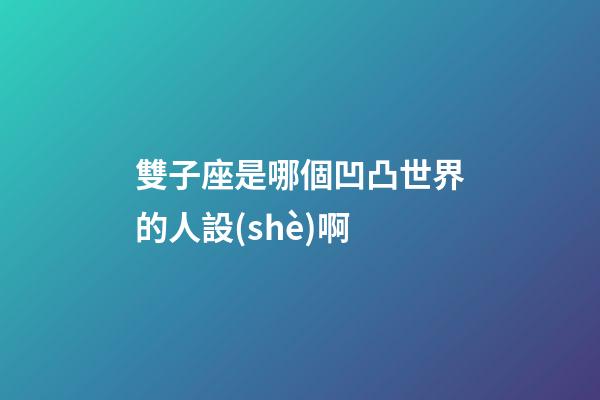 雙子座是哪個凹凸世界的人設(shè)啊