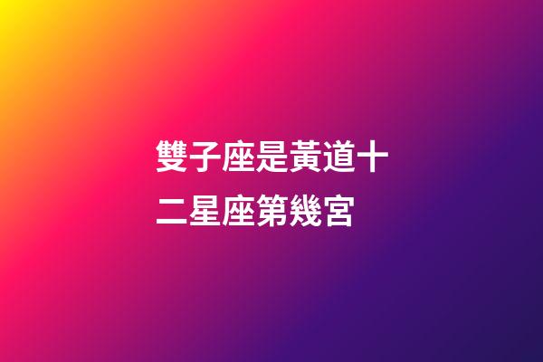 雙子座是黃道十二星座第幾宮-第1張-星座運勢-玄機派