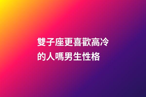雙子座更喜歡高冷的人嗎男生性格-第1張-星座運勢-玄機派