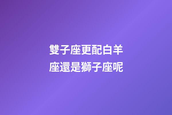 雙子座更配白羊座還是獅子座呢-第1張-星座運勢-玄機派