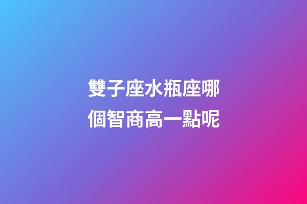 雙子座水瓶座哪個智商高一點呢-第1張-星座運勢-玄機派