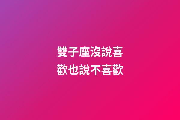雙子座沒說喜歡也說不喜歡-第1張-星座運勢-玄機派