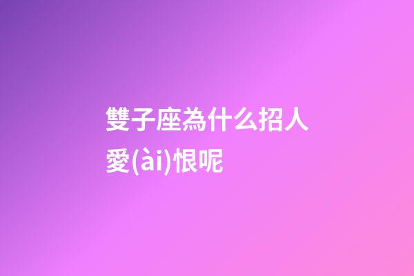 雙子座為什么招人愛(ài)恨呢-第1張-星座運(yùn)勢(shì)-玄機(jī)派