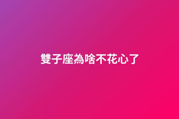 雙子座為啥不花心了-第1張-星座運勢-玄機派