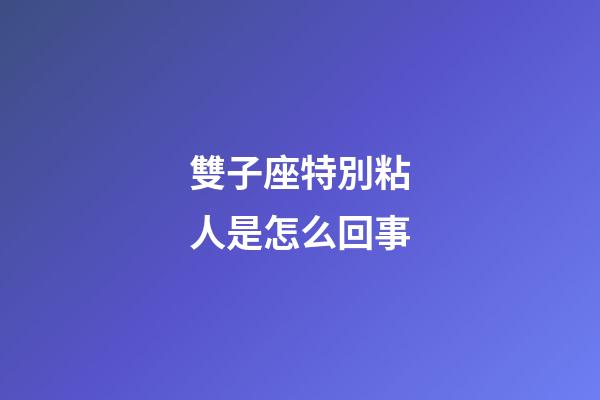 雙子座特別粘人是怎么回事-第1張-星座運勢-玄機派