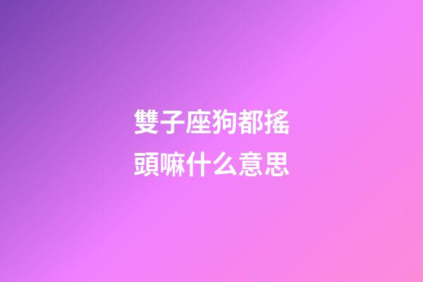雙子座狗都搖頭嘛什么意思-第1張-星座運勢-玄機派