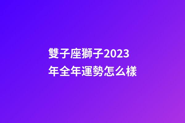 雙子座獅子2023年全年運勢怎么樣-第1張-星座運勢-玄機派