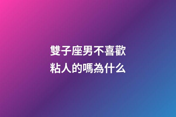 雙子座男不喜歡粘人的嗎為什么-第1張-星座運勢-玄機派