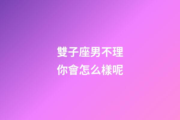 雙子座男不理你會怎么樣呢-第1張-星座運勢-玄機派