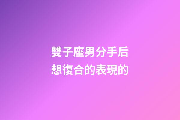 雙子座男分手后想復合的表現的-第1張-星座運勢-玄機派