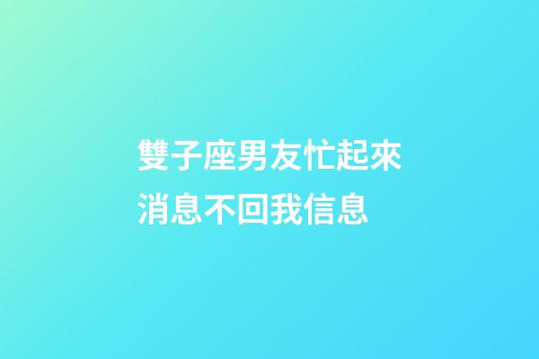 雙子座男友忙起來消息不回我信息-第1張-星座運勢-玄機派