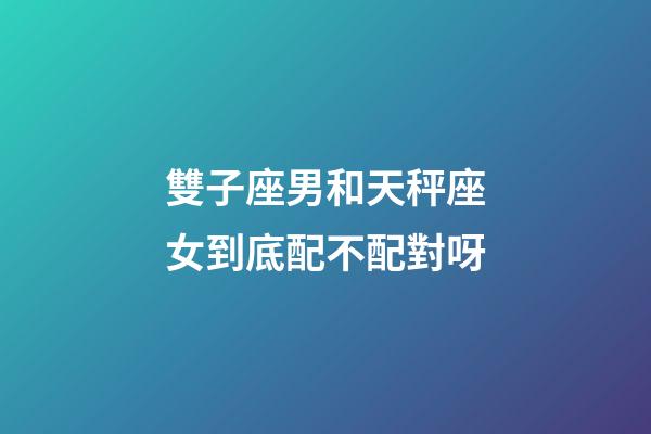 雙子座男和天秤座女到底配不配對呀-第1張-星座運勢-玄機派