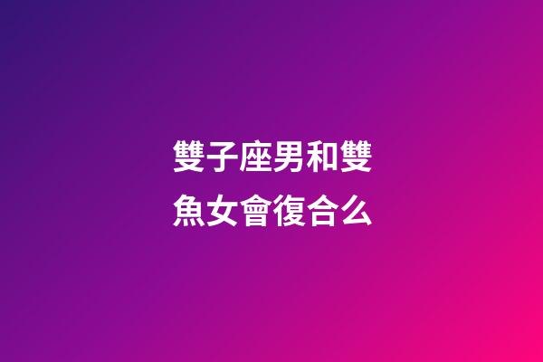 雙子座男和雙魚女會復合么-第1張-星座運勢-玄機派