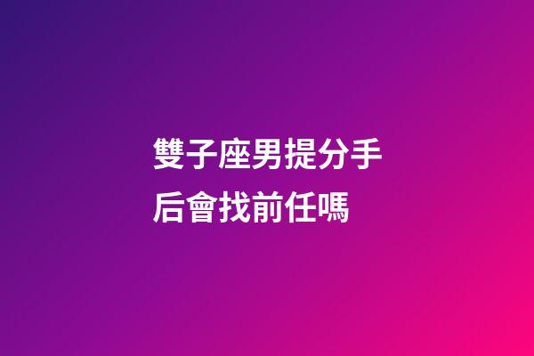 雙子座男提分手后會找前任嗎-第1張-星座運勢-玄機派