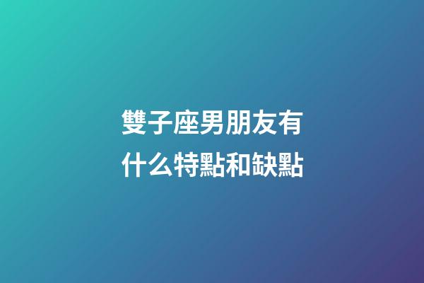 雙子座男朋友有什么特點和缺點-第1張-星座運勢-玄機派