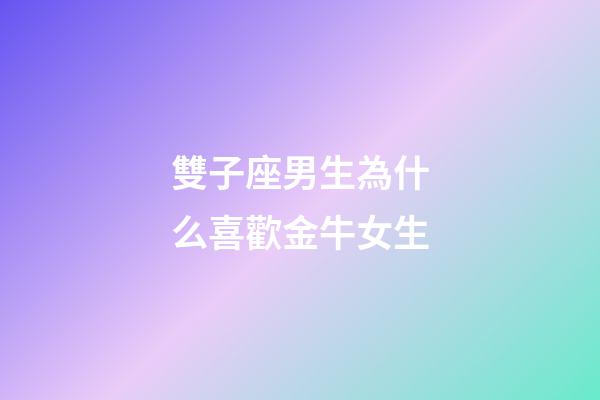 雙子座男生為什么喜歡金牛女生-第1張-星座運勢-玄機派