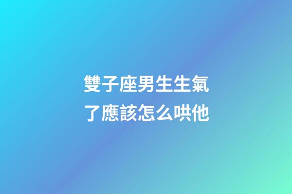 雙子座男生生氣了應該怎么哄他-第1張-星座運勢-玄機派