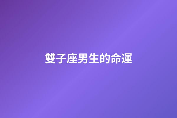 雙子座男生的命運-第1張-星座運勢-玄機派