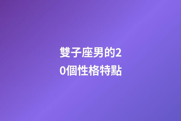 雙子座男的20個性格特點-第1張-星座運勢-玄機派