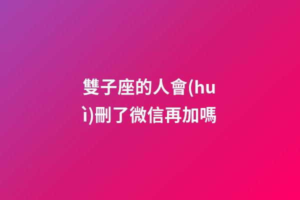雙子座的人會(huì)刪了微信再加嗎-第1張-星座運(yùn)勢(shì)-玄機(jī)派