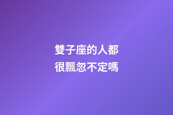 雙子座的人都很飄忽不定嗎-第1張-星座運勢-玄機派