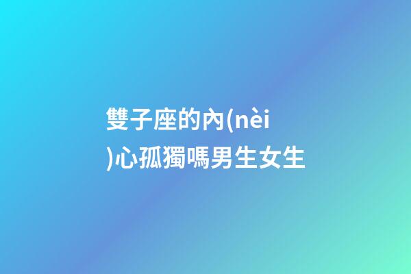 雙子座的內(nèi)心孤獨嗎男生女生-第1張-星座運勢-玄機派