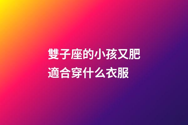 雙子座的小孩又肥適合穿什么衣服-第1張-星座運(yùn)勢(shì)-玄機(jī)派