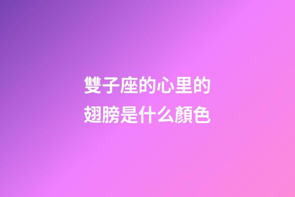 雙子座的心里的翅膀是什么顏色