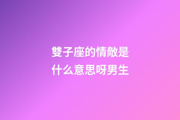 雙子座的情敵是什么意思呀男生-第1張-星座運勢-玄機派