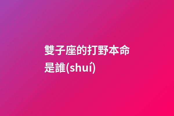 雙子座的打野本命是誰(shuí)
