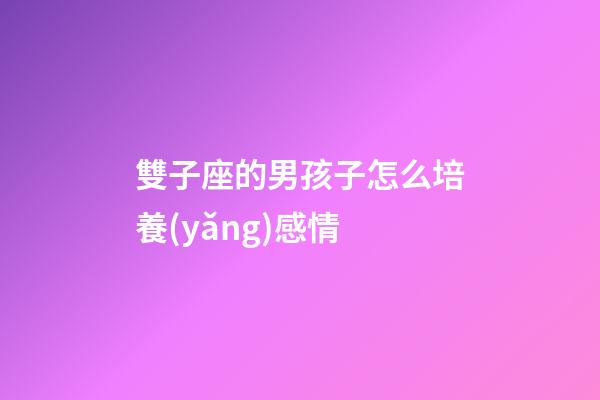 雙子座的男孩子怎么培養(yǎng)感情-第1張-星座運(yùn)勢(shì)-玄機(jī)派